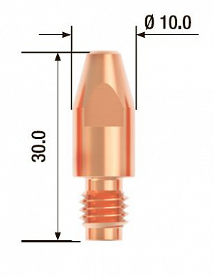 Контактный наконечник M8х30 мм ECU D=1.0 мм (20 шт.) FUBAG